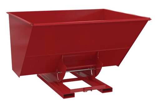 Vestil Steel Heavy Duty No Bump and Dump Hopper - 3 Cubic Yard 6000 lb - Soda Red