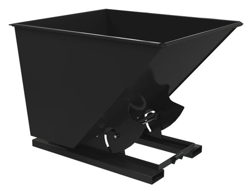 Vestil Steel Light Duty No Bump and Dump Hopper - 2 Cubic Yard 2000 lb - Semi Gloss Black