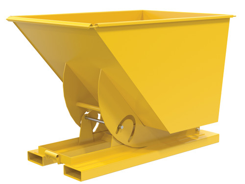 Vestil Steel Heavy Duty No Bump and Dump Hopper - 1 Cubic Yard 6000 lb - Yellow