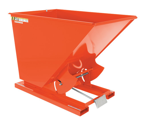 Vestil Steel Heavy Duty Self Dumping Hopper - 1-1/2 Cubic Yard 6000 lb - Orange