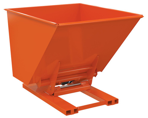 Vestil Steel Heavy Duty Hydraulic Dumping Hopper - 2 Cubic Yard 6,000 lb - Orange