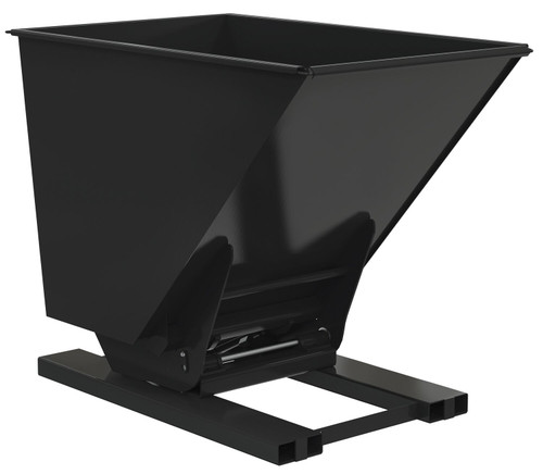 Vestil Steel Heavy Duty Hydraulic Dumping Hopper - 1-1/2 Cubic Yard 6,000 lb - Black