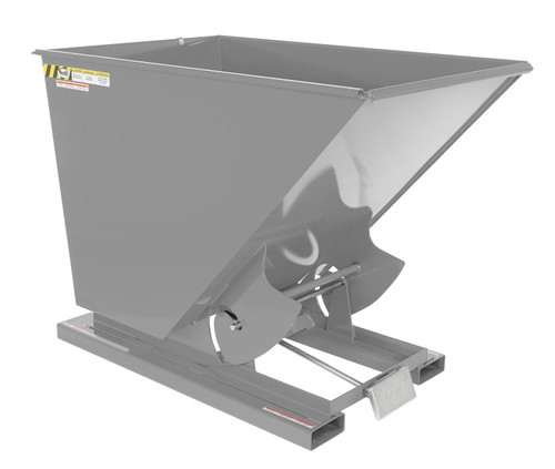 Vestil Steel Medium Duty Self Dumping Hopper - 1-1/2 Cubic Yard 4000 lb - Machine Gray