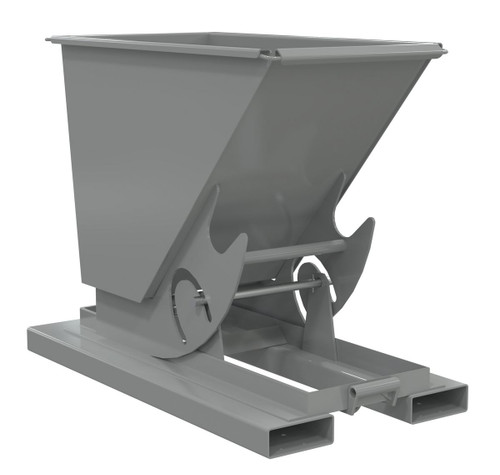 Vestil Steel Heavy Duty No Bump and Dump Hopper - 1/3 Cubic Yard 6000 lb - Battleship Gray