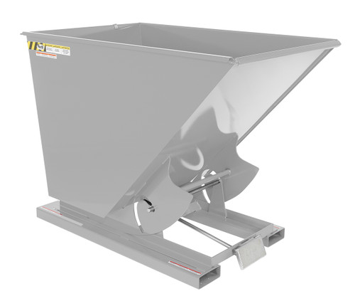Vestil Steel Heavy Duty Self Dumping Hopper - 1-1/2 Cubic Yard 6000 lb - Silver Lining
