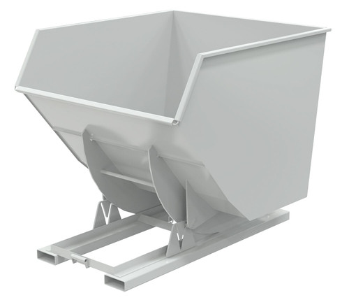 Vestil Steel Heavy Duty No Bump and Dump Hopper - 3-1/2 Cubic Yard 6000 lb - Machine Gray