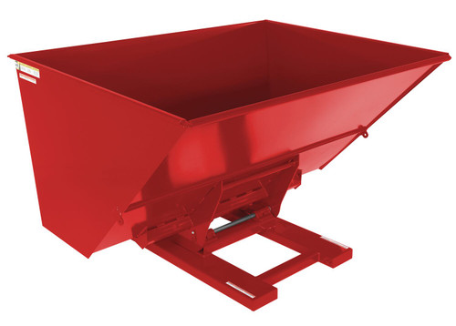 Vestil Steel Heavy Duty Hydraulic Dumping Hopper - 3 Cubic Yard 6,000 lb - Red