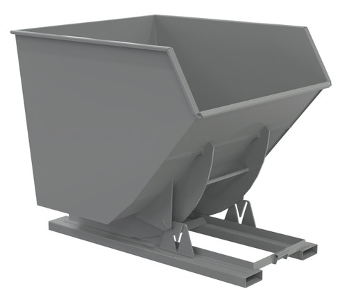 Vestil Steel Heavy Duty No Bump and Dump Hopper - 3-1/2 Cubic Yard 6000 lb - Battleship Gray