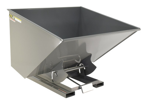 Vestil Steel Medium Duty Self Dumping Hopper - 2-1/2 Cubic Yard 4000 lb - Battleship Gray