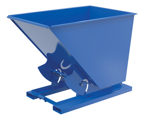 Vestil Steel Medium Duty No Bump and Dump Hopper - 1-1/2 Cubic Yard 4000 lb - Blue