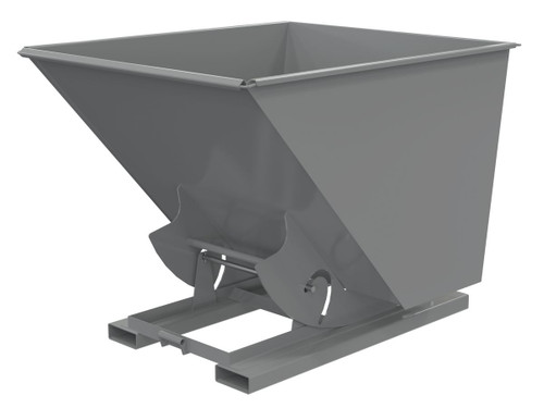 Vestil Steel Light Duty No Bump and Dump Hopper - 2 Cubic Yard 2000 lb - Battleship Gray