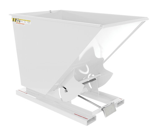 Vestil Steel Heavy Duty Self Dumping Hopper - 1-1/2 Cubic Yard 6000 lb - White
