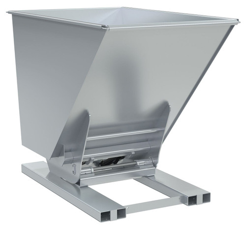 Vestil Steel Heavy Duty Hydraulic Dumping Hopper - 1-1/2 Cubic Yard 6,000 lb - Silver