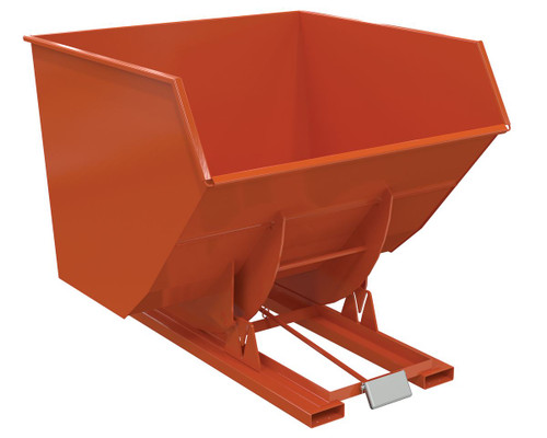 Vestil Steel Heavy Duty Self Dumping Hopper - 4 Cubic Yard 6000 lb - Orange