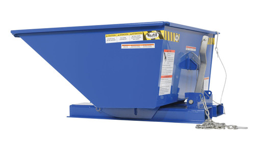 Vestil Steel Low Profile Self Dumping Hopper - .33 Cubic Yards 2,000 lb - Blue