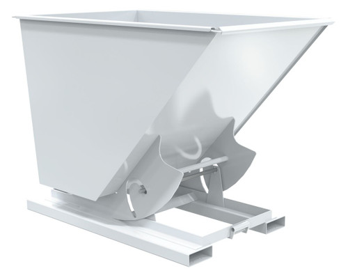 Vestil Steel Light Duty No Bump and Dump Hopper - 1-1/2 Cubic Yard 2000 lb - White