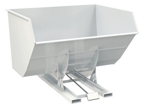Vestil Steel Heavy Duty Self Dumping Hopper - 5 Cubic Yard 6000 lb - White