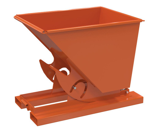 Vestil Steel Light Duty No Bump and Dump Hopper - 1/2 Cubic Yard 2000 lb - Orange
