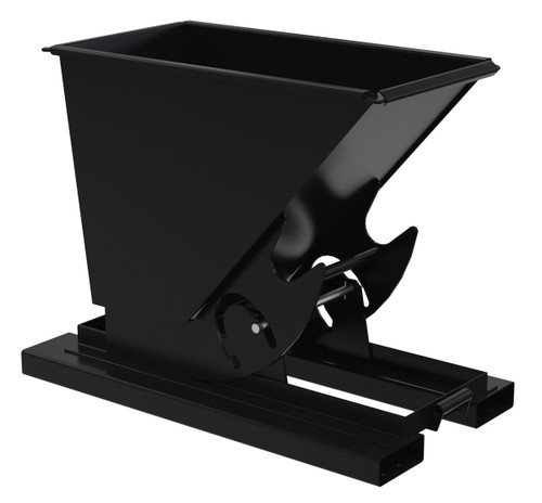 Vestil Steel Medium Duty No Bump and Dump Hopper - 1/4 Cubic Yard 4000 lb - Semi Gloss Black