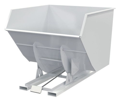 Vestil Steel Heavy Duty Self Dumping Hopper - 4 Cubic Yard 6000 lb - White