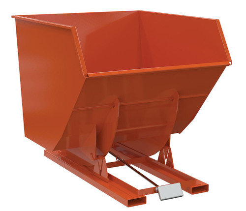Vestil Steel Heavy Duty Self Dumping Hopper - 3-1/2 Cubic Yard 6000 lb - Orange