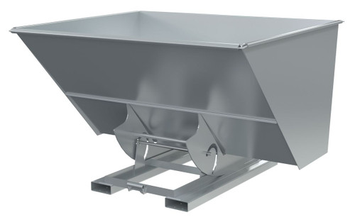 Vestil Steel Light Duty No Bump and Dump Hopper - 3 Cubic Yard 2000 lb - Silver