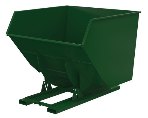 Vestil Steel Heavy Duty No Bump and Dump Hopper - 4 Cubic Yard 6000 lb - Hunter Green