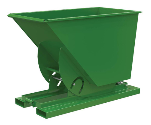 Vestil Steel Heavy Duty No Bump and Dump Hopper - 3/4 Cubic Yard 6000 lb - Tractor Green