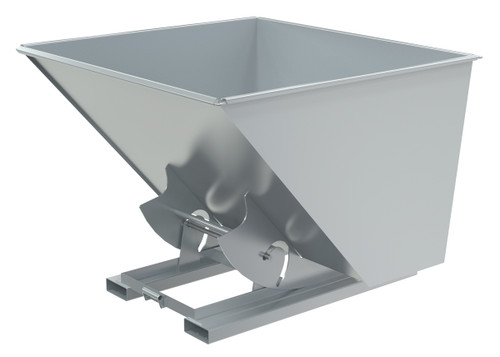 Vestil Steel Medium Duty No Bump and Dump Hopper - 2-1/2 Cubic Yard 4000 lb - Silver
