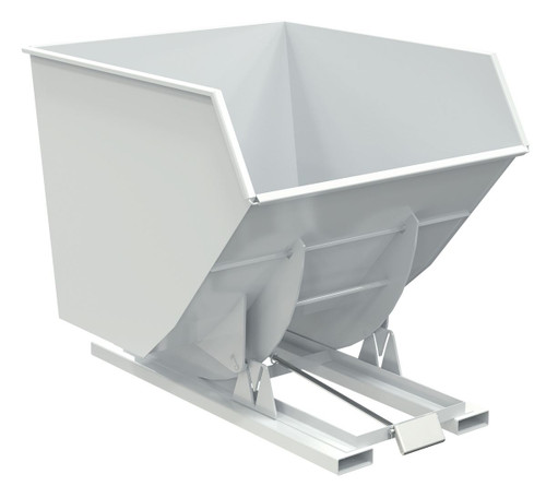 Vestil Steel Heavy Duty Self Dumping Hopper - 3-1/2 Cubic Yard 6000 lb - White