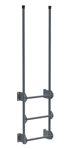 Vestil Steel Walk Through Dock Ladder - 3 Step 300 lb - Gray Semi Gloss