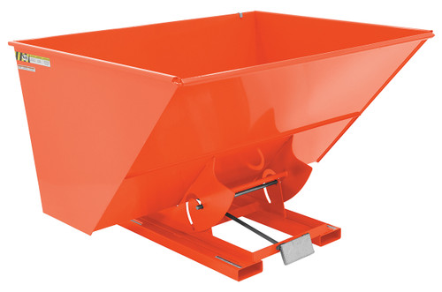 Vestil Steel Light Duty Self Dumping Hopper - 3 Cubic Yard 2000 lb - Orange