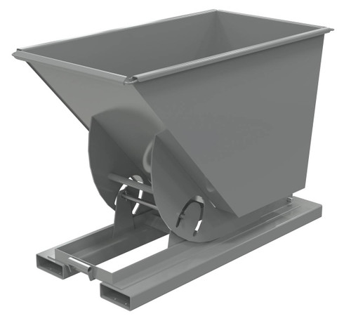 Vestil Steel Heavy Duty No Bump and Dump Hopper - 3/4 Cubic Yard 6000 lb - Battleship Gray