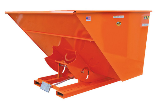 Vestil Steel Light Duty Self Dumping Hopper - 1/2 Cubic Yard 2000 lb - Orange