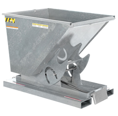 Vestil Steel Heavy Duty Self Dumping Hopper - 1/2 Cubic Yard 6000 lb - Galvanized