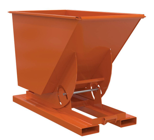 Vestil Steel Heavy Duty No Bump and Dump Hopper - 3/4 Cubic Yard 6000 lb - Orange