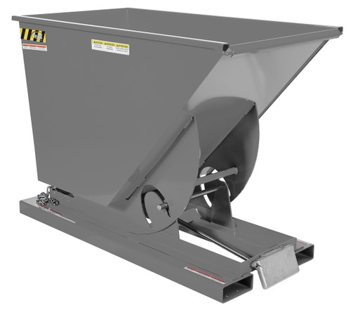 Vestil Steel Light Duty Self Dumping Hopper - 3/4 Cubic Yard 2000 lb - Machine Gray
