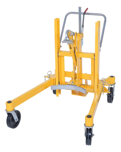 Vestil Steel Economical Ratchet Drum Transporter - 55 Gallon 800 lb - Yellow
