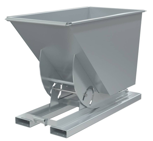 Vestil Steel Heavy Duty No Bump and Dump Hopper - 3/4 Cubic Yard 6000 lb - Silver