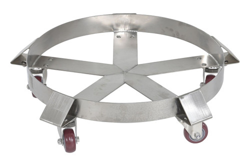 Vestil Stainless Steel Mobile Drum Dolly - 5 Spoke 25-1/2 In. x 25-1/2 In. x 6-7/8 In. 1100 - Silver