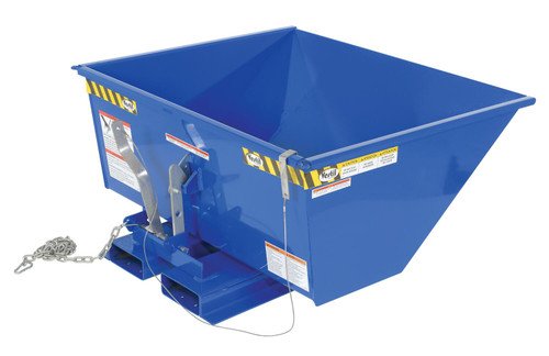 Vestil Steel Low Profile Self Dumping Hopper - .5 Cubic Yards 2,000 lb - Blue