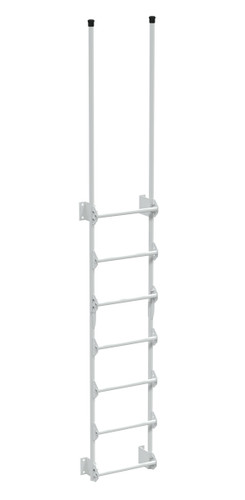 Vestil Steel Walk Through Dock Ladder - 7 Step 300 lb - White