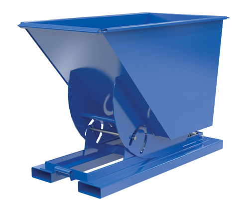 Vestil Steel Light Duty No Bump and Dump Hopper - 3/4 Cubic Yard 2000 lb - Blue
