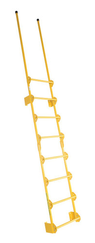 Vestil Steel Walk Through Dock Ladder - 8 Step 300 lb - Yellow