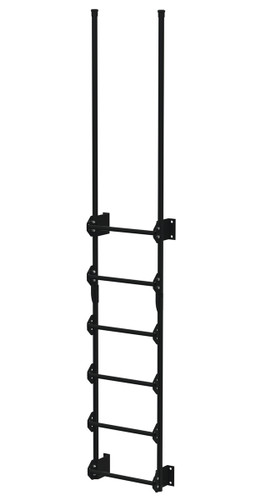 Vestil Steel Walk Through Dock Ladder - 6 Step 300 lb - Black