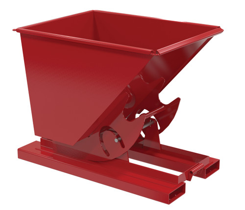 Vestil Steel Medium Duty No Bump and Dump Hopper - 1/2 Cubic Yard 4000 lb - Soda Red