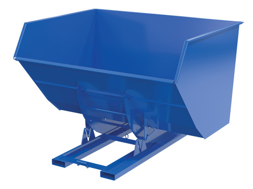 Vestil Steel Heavy Duty No Bump and Dump Hopper - 5 Cubic Yard 6000 lb - Blue