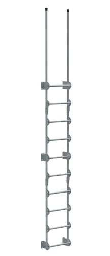 Vestil Steel Walk Through Dock Ladder - 10 Step 300 lb - Silver