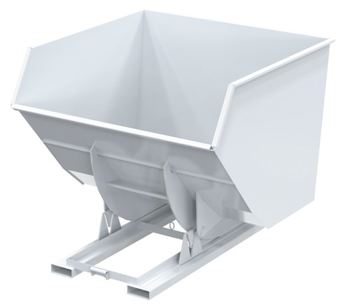 Vestil Steel Heavy Duty No Bump and Dump Hopper - 4 Cubic Yard 6000 lb - White