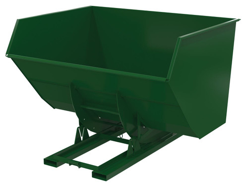 Vestil Steel Heavy Duty No Bump and Dump Hopper - 5 Cubic Yard 6000 lb - Hunter Green